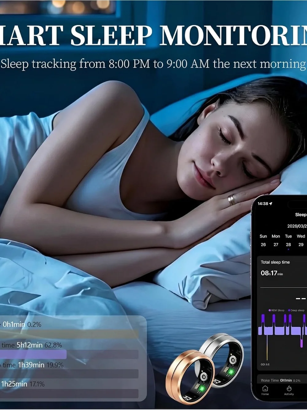 Smart Fitness Ring - Gold